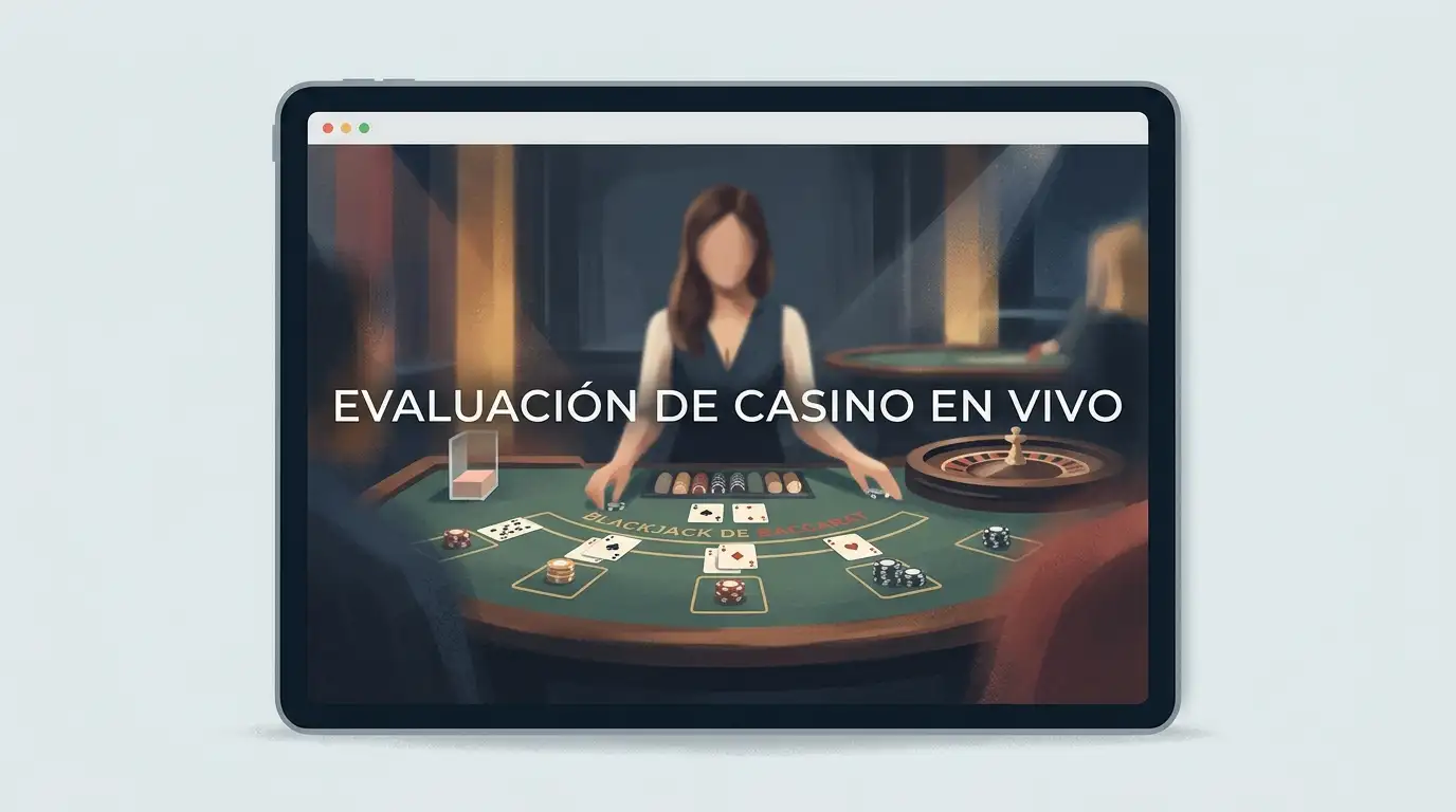 Ilustración editorial de una mesa de casino en vivo vista desde una pantalla, sin marcas, textos ni interfaz real